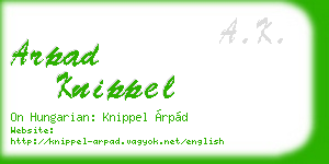 arpad knippel business card